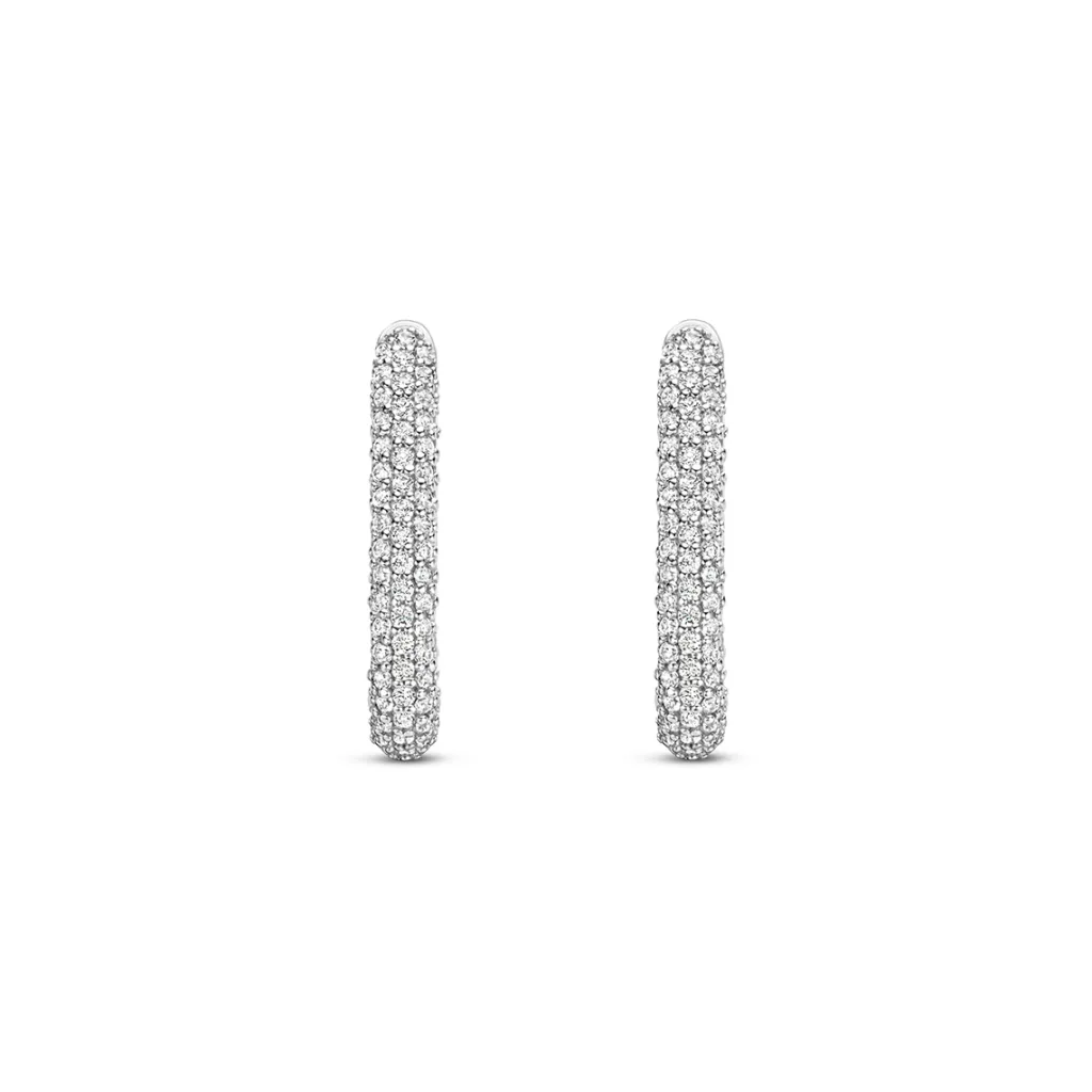 Clearance øreringer i rhodinert sølv med cubic zirkonia Ørepynt