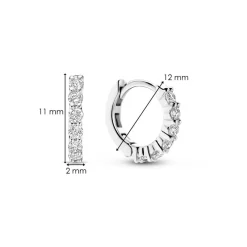 New øreringer i rhodinert sølv med cubik zirkonia-stener Ørepynt