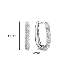 Clearance øreringer i rhodinert sølv med cubic zirkonia Ørepynt