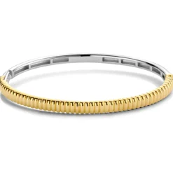 Online sølvarmring forgylt ribb 4 mm Armbånd