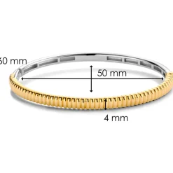 Online sølvarmring forgylt ribb 4 mm Armbånd