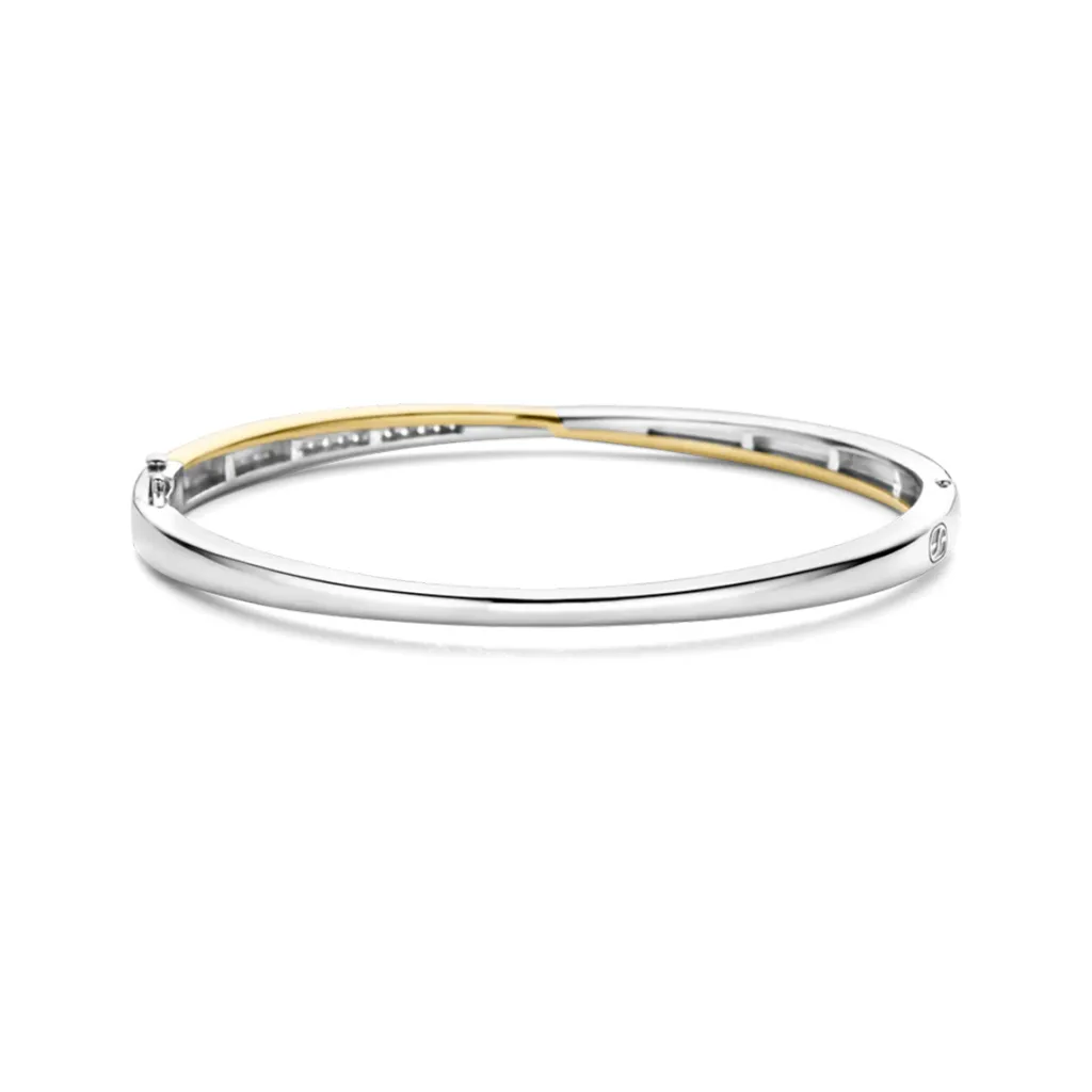 Discount to-farget armring med cubic zirkonia Armbånd