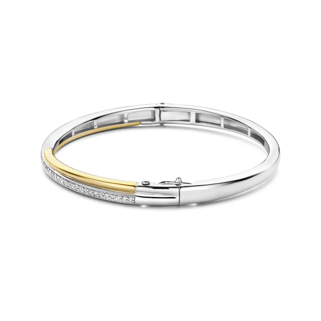 Discount to-farget armring med cubic zirkonia Armbånd