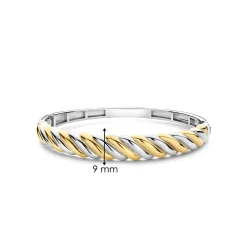 Sale tvunnet armring i rhodinert og forgylt sølv Armbånd