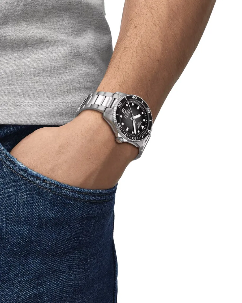 Best Seastar 1000 Powermatic 80 grå/svart 40 mm Dykkerklokker | Til Han